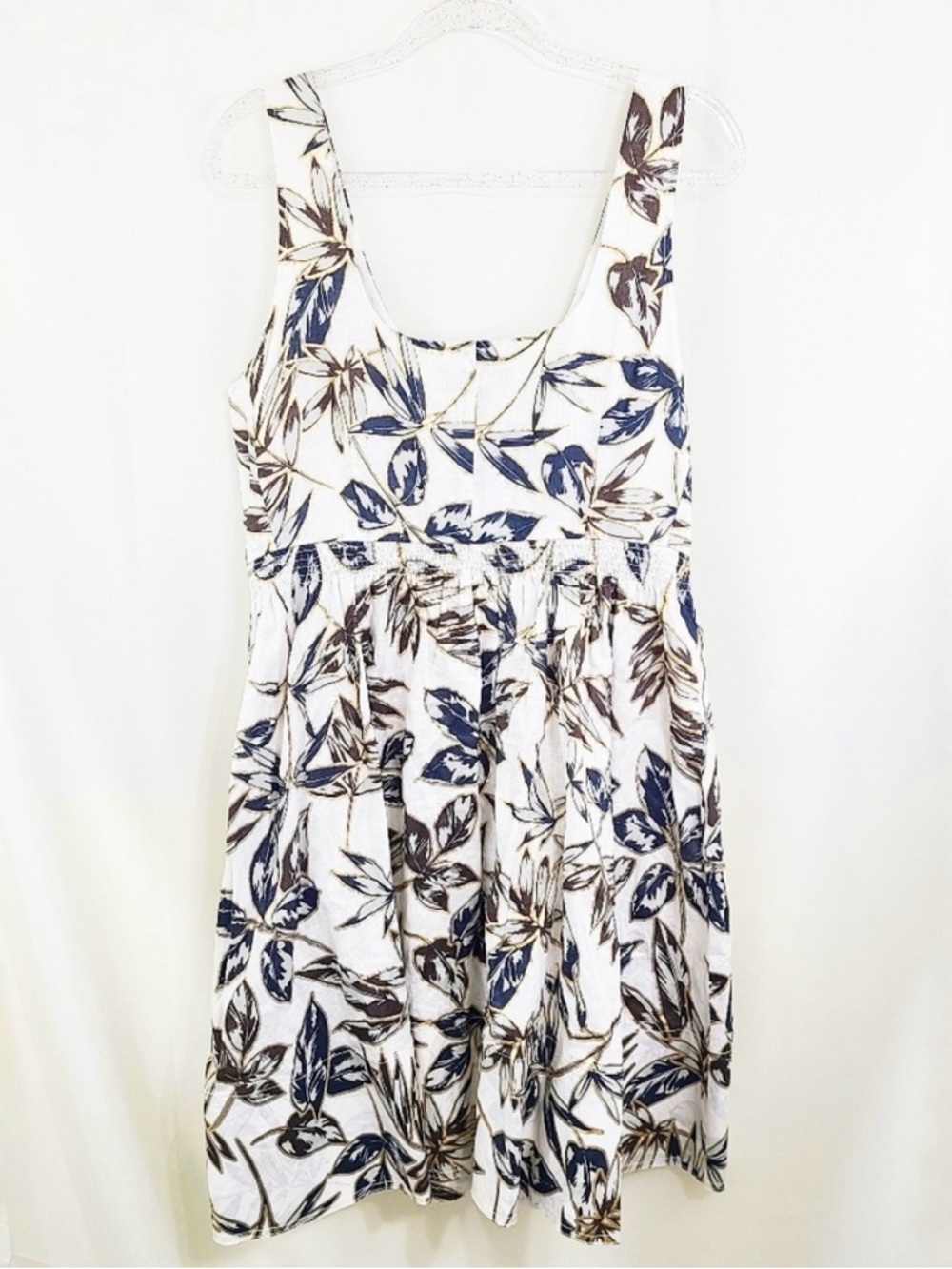 J. Crew Gold leaf linen dress zip front metallic size 16 - Picture 4 of 8